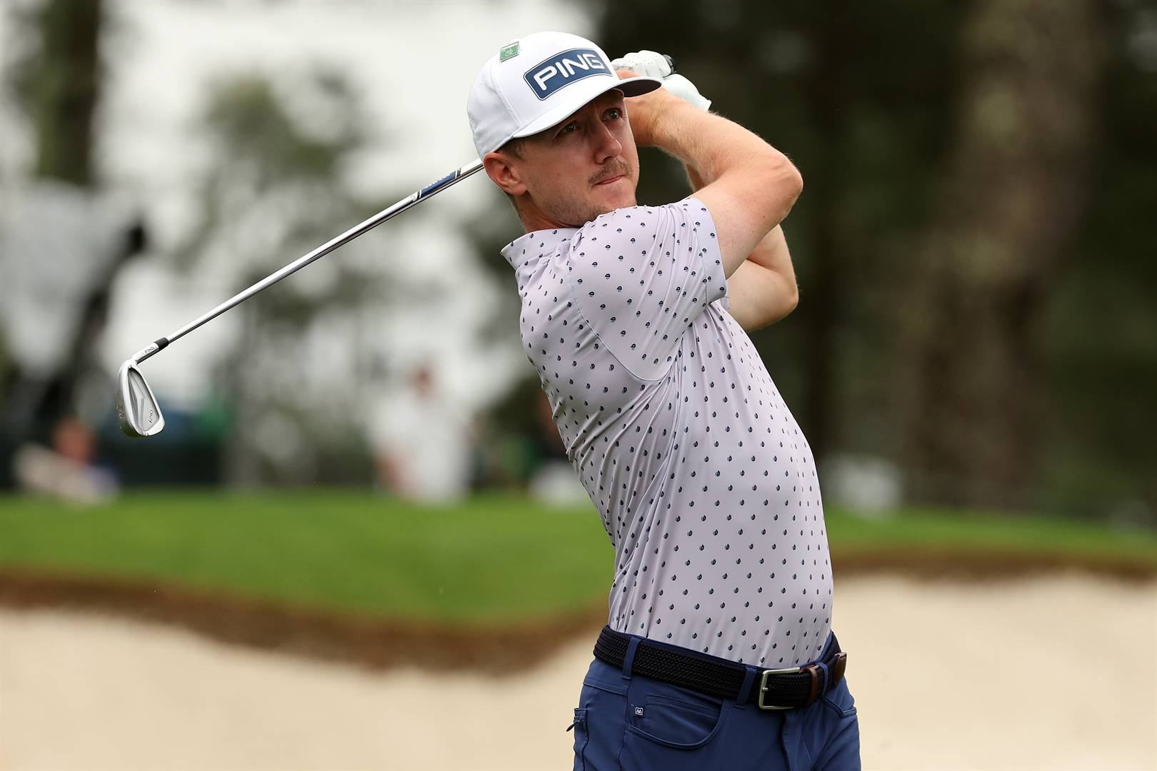 Mackenzie Hughes of Canada plays his shot from the third tee during a practice round prior to the Masters at Augusta National Golf Club on Wednesday in Augusta, Georgia. Photo: Gregory Shamus/Getty Images