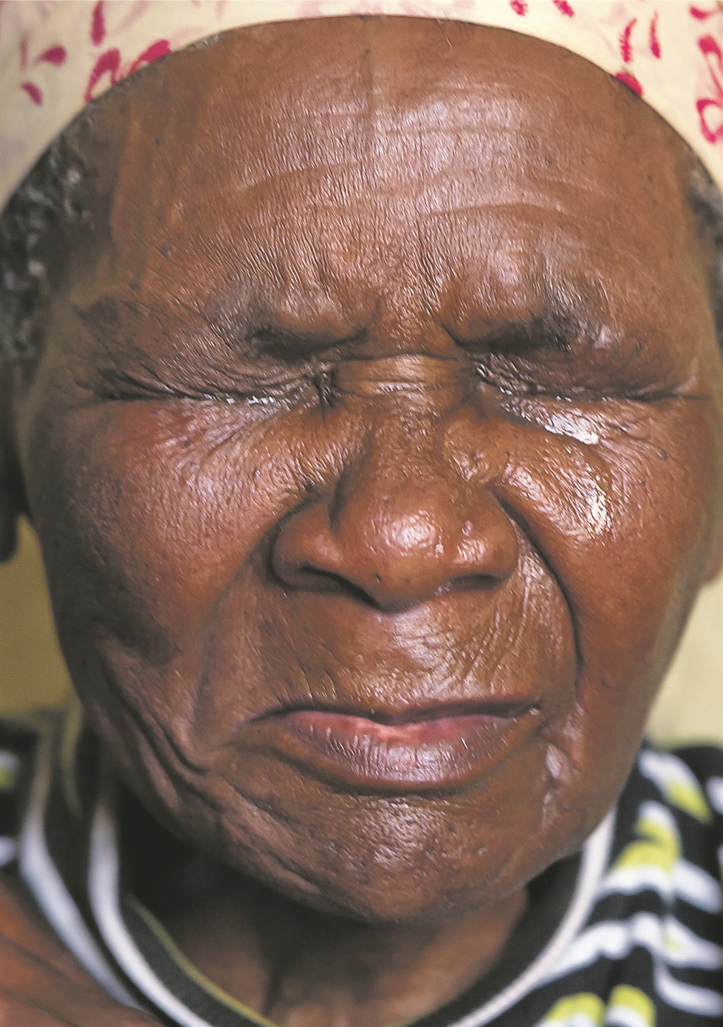 Hester Jubebea (63) is inconsolable after the violent death of her grandson Simon Jubebea.  Picture: Deon Raath 