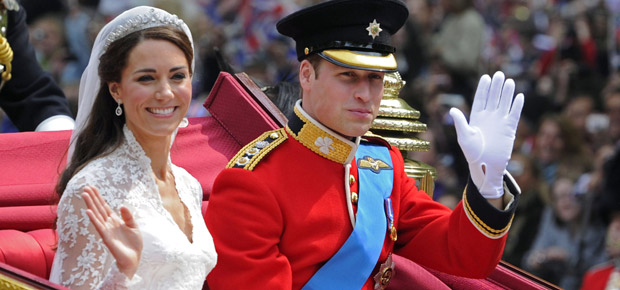 The Duke and Duchess of Cambridge on their wedding day. (Photo: AP)