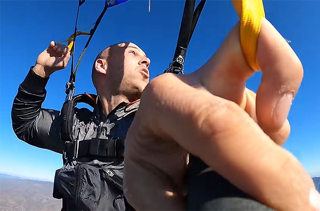 YouTuber Trevor Jacob jumps out of his airplane. 