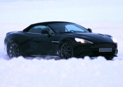 <b>NOTHING TO HIDE:</b> The Aston Martin Vanquish Volante was spotted undergoing winter testing in Sweden. Will the new model be revealed at the 2013 Geneva auto show?