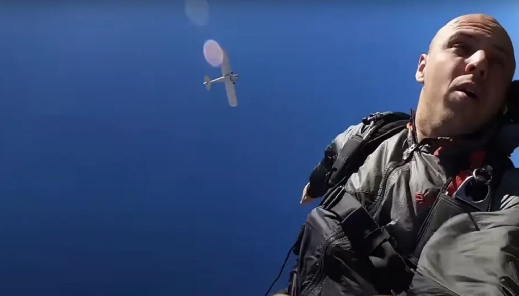 Trevor Jacob filmed himself jumping from his plane.