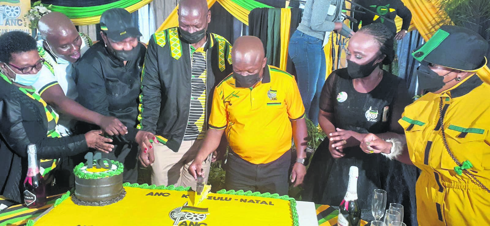 ANC KwaZulu-Natal provincial chairperson, Sihle Zikalala, cuts the ruling party’s birthday cake during the organisation’s 110th anniversary provincial rally held in Mpophomeni, Howick, on Sunday.