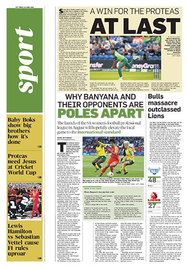 City Press Sport front page: June 16 2019