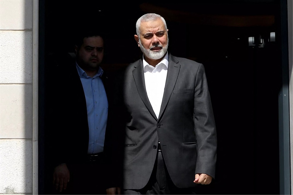 Hamas' political bureau chief Ismail Haniyeh in Doha on 13 February 2024. (Iranian Foreign Ministry/AFP)
