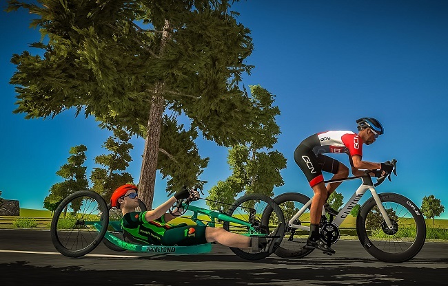 Handcycle riders can now race, virtually. (Photo: RGT Cycling) 