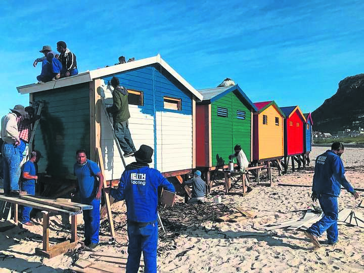 Restoration of the Muizenberg Beach huts resumed in May 2021, after months of garnering donations.PHOTO: supplied