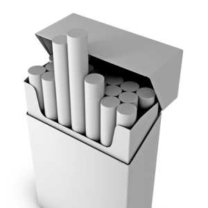 Plain cigarette pack from Shutterstock