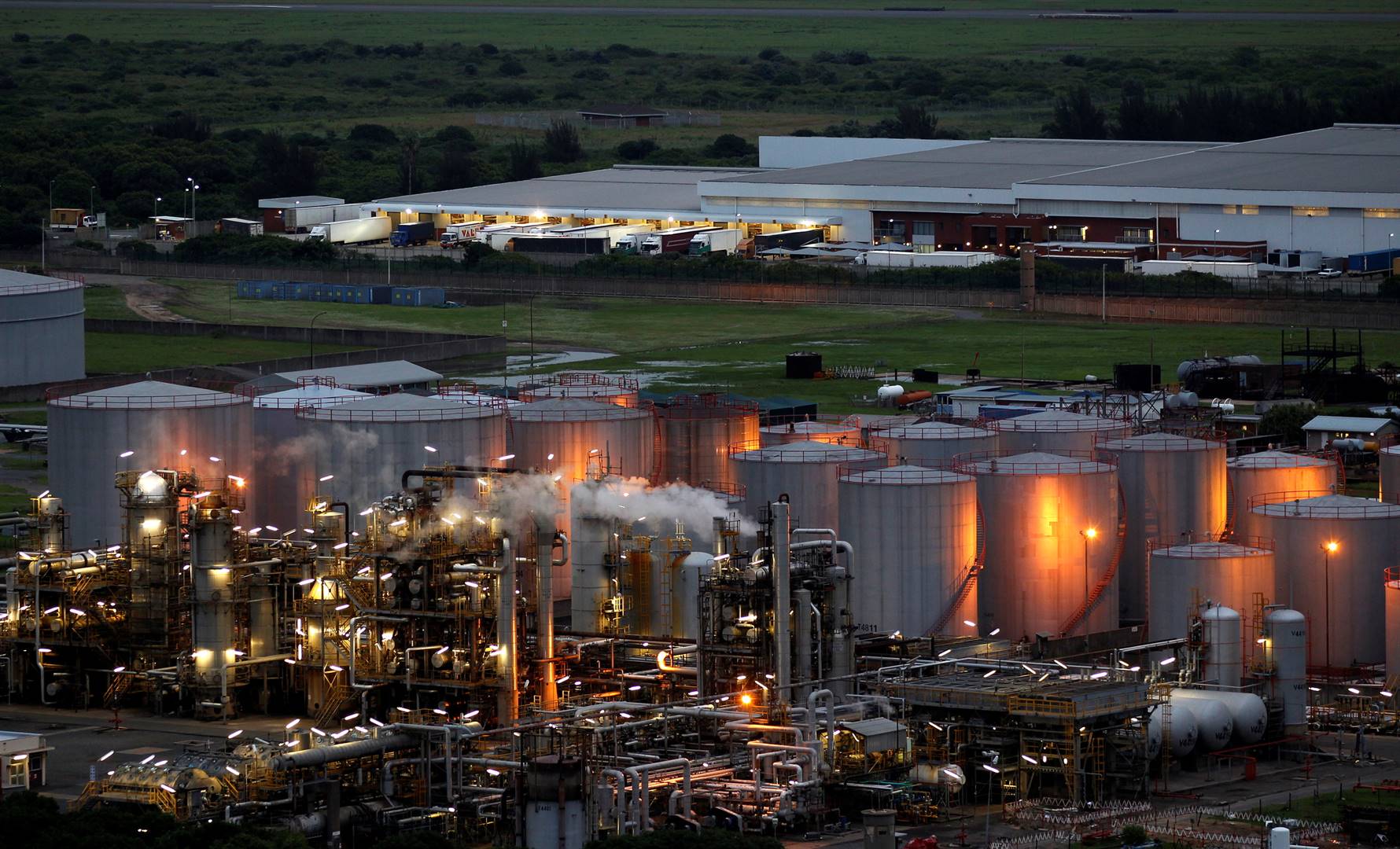 The Sapref oil refinery in Durban.