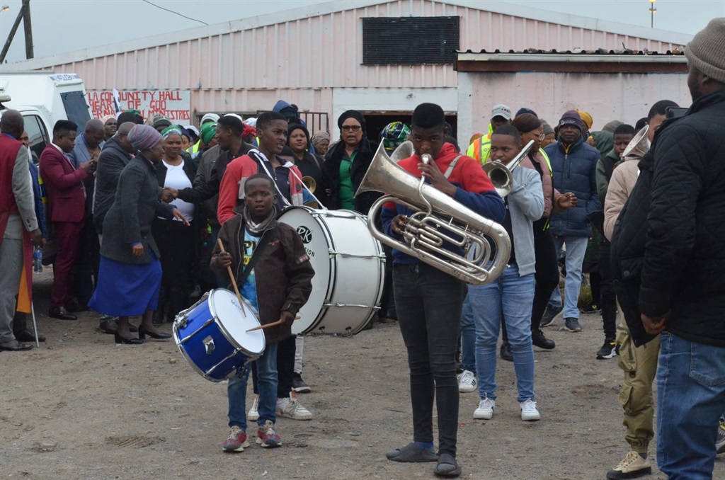 Residents from Site C in Khayelitsha gathered at a