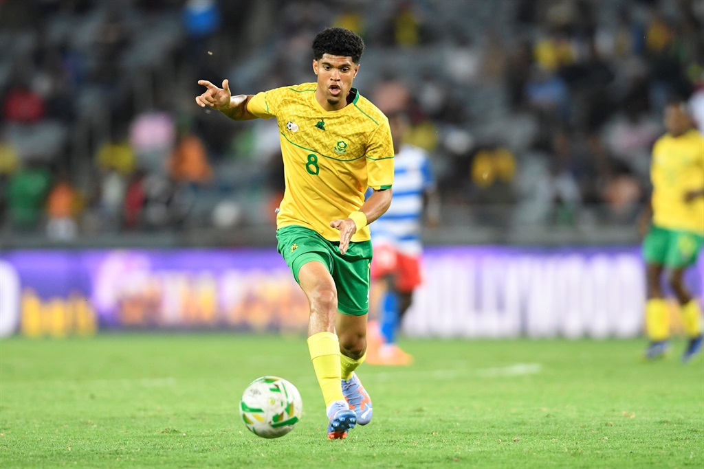 JOHANNESBURG, SOUTH AFRICA - MARCH 24: Luke Le Roux of South Africa during the 2023 Africa Cup of Nations qualifier match between South Africa and Liberia at Orlando Stadium on March 24, 2023 in Johannesburg, South Africa. (Photo by Lefty Shivambu/Gallo Images)