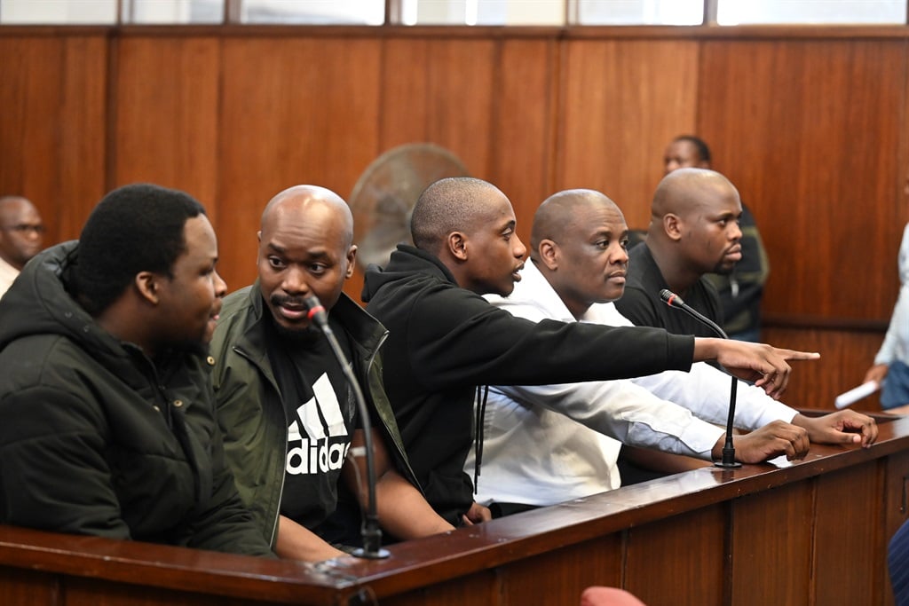 Suspects linked to AKA and Tibz's murder Lindokuhle Mkhwanazi, Lindani Ndimande, Siyanda Myeza, Mziwethemba Gwabeni, and Lindokuhle Mkhwanazi will appear in court. Photo by Jabulani Langa