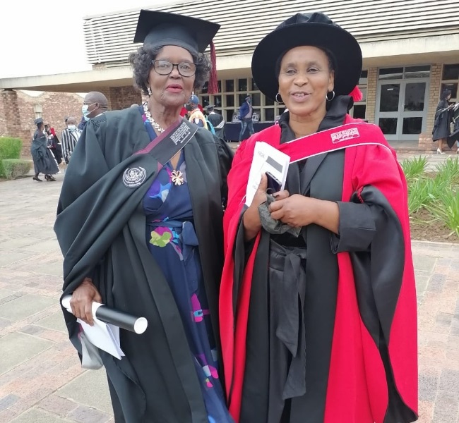 Notozi with her academic supervisor, Dr Ntshanga N