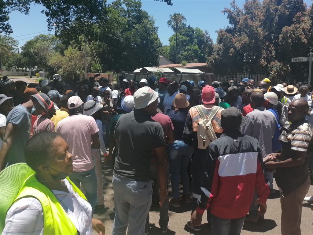 Community members from Middleburg, Hendrina and Witbank in Mpumalanga protested outside the National Prosecuting Authority offices in Silverton East of Tshwane on Tuesday. Photo by Kgomotso Medupe.