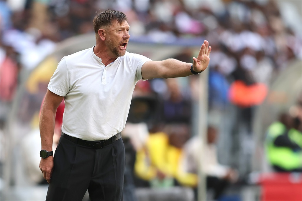 CAPE TOWN, SOUTH AFRICA - MAY 01: Cape Town City coach Eric Tinkler during the DStv Premiership match between Cape Town City FC and Orlando Pirates at DHL Cape Town Stadium on May 01, 2024 in Cape Town, South Africa. (Photo by Shaun Roy/Gallo Images)