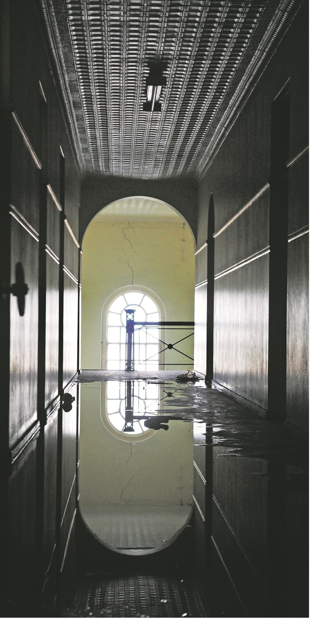 The old nurses’ residence at the Transvaal Memorial Institute is flooded on three floors, parts of the ceiling are missing and electrical wiring has been ripped out. Picture: Leon Sadiki 