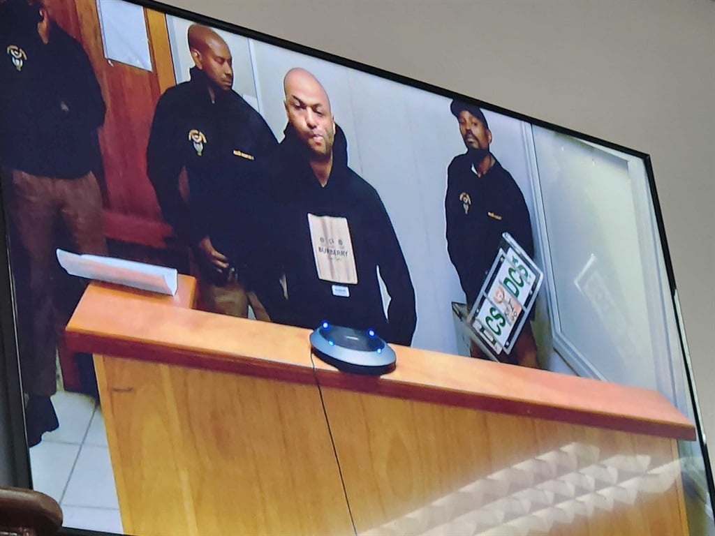 Thabo Bester on screen during virtual court appearance