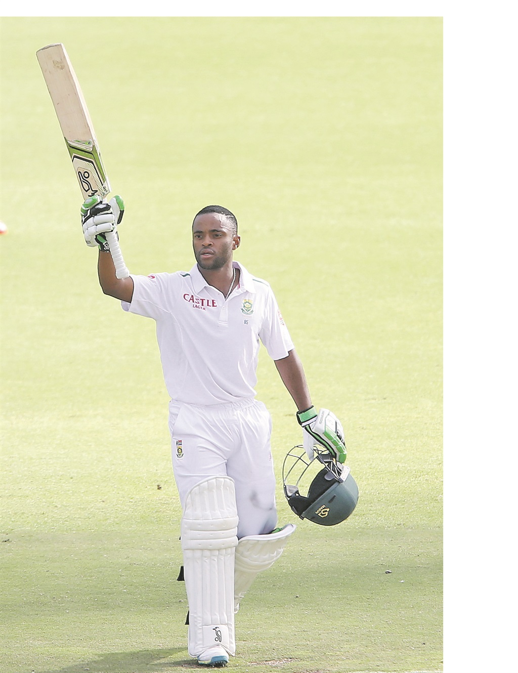 Temba Bavuma celebrates his maiden test 100 against England at Newlands this week. Picture: Gallo Images 
