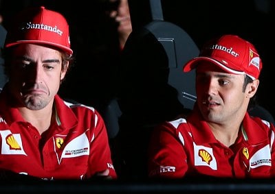  <b>’AND WHERE WAS THIS FORM IN 2012?’</b> Ferrari’s Fernando Alonso (right) has laughed off the fact that team mate Felipe Massa has out-qualified him so far in 2013. We suppose he only has to think back on Massa’s form over the past two years. <i>I