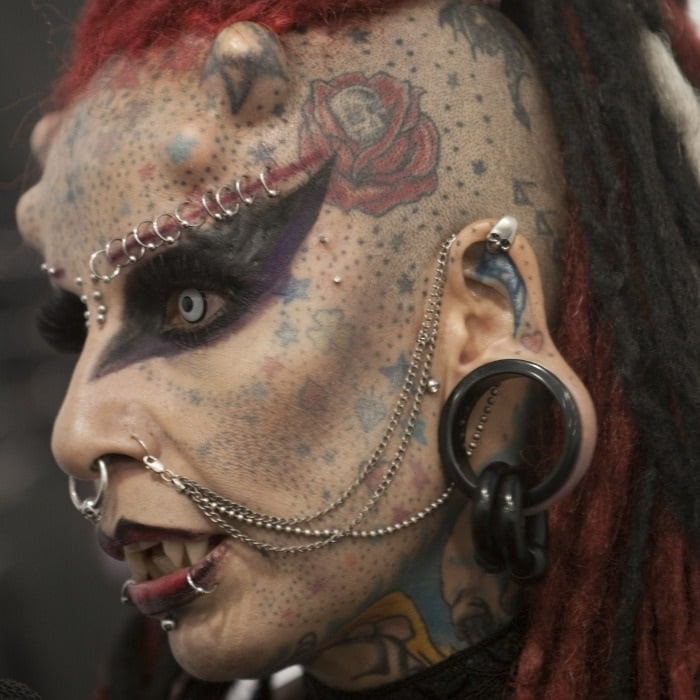 Maria Jose Cristerna, tattoo, piercings 