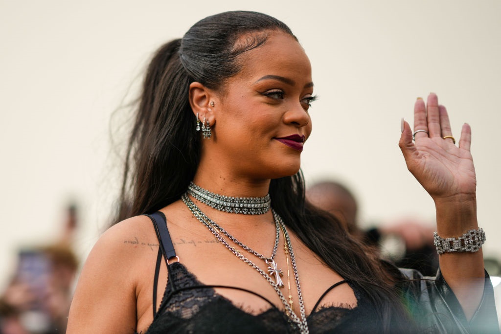 Rihanna during Paris Fashion Week in March 2022. 