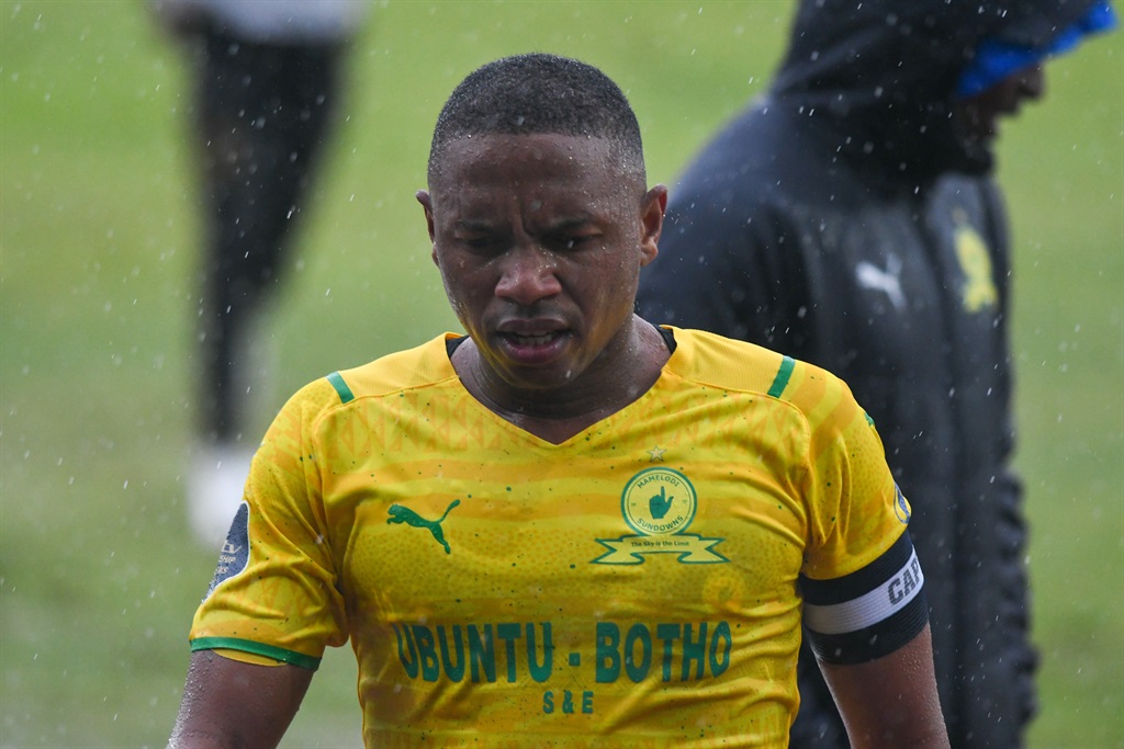 Andile Jali, captain of Mamelodi Sundowns during the DStv Premiership match between Royal AM and Mamelodi Sundowns at Chatsworth Stadium on May 21, 2022 in Chatsworth, South Africa. 