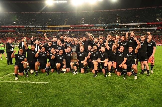 The All Blacks retained the Mandela Trophy. (Photo by Lee Warren/Gallo Images)