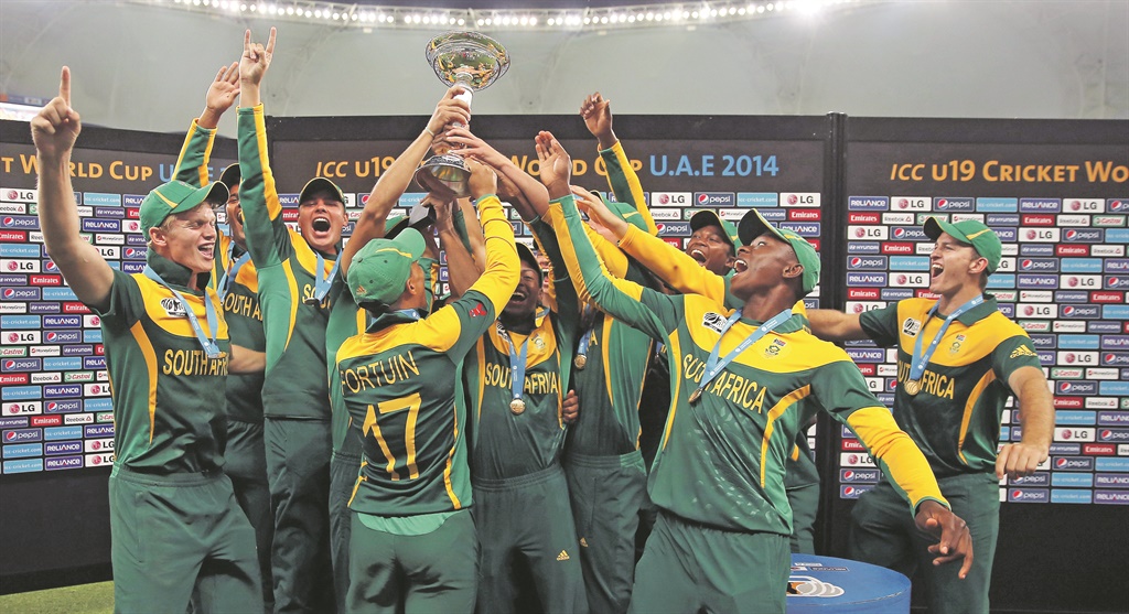 SA  after winning the ICC Under-19 Cricket World Cup Super League in Dubai in 2014. Picture: Francois Nel/ Getty Images 