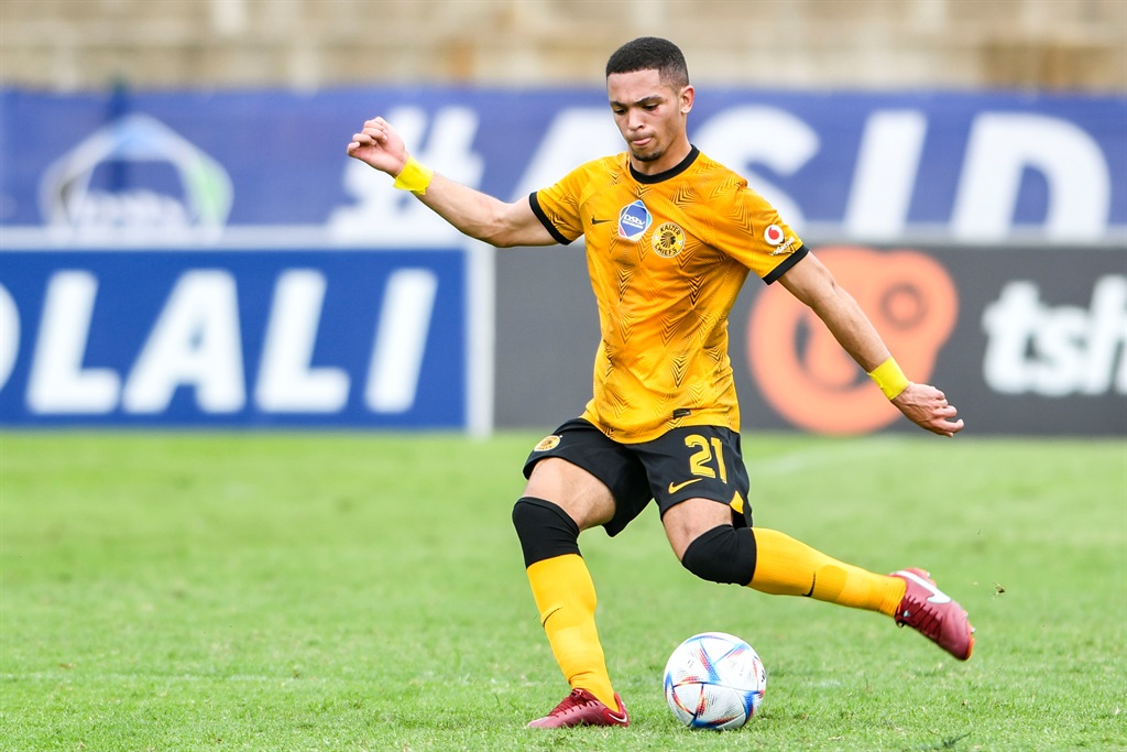 Aden McCarthy of Kaizer Chiefs during the DStv Diski Challenge match between Kaizer Chiefs and Orlando Pirates at King Zwelithini Stadium in September 2022.