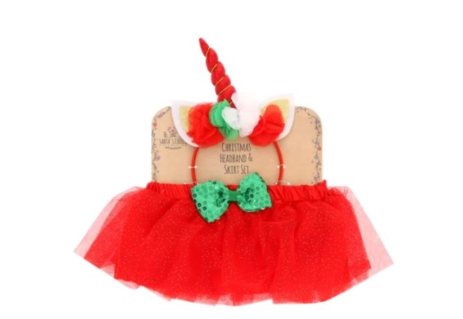 Santa's Choice Headband & Skirt Set (Checkers)