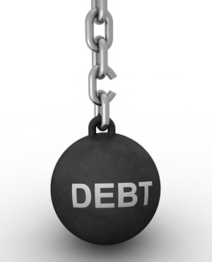 Debt.  (<a href="http://www.shutterstock.com">Shutterstock</a>)