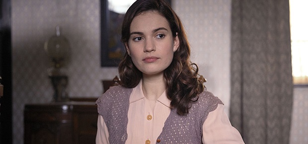 Lily James in a scene in the movie 
The Guernsey Literary and Potato Peel Pie Society. (Empire Entertainment)