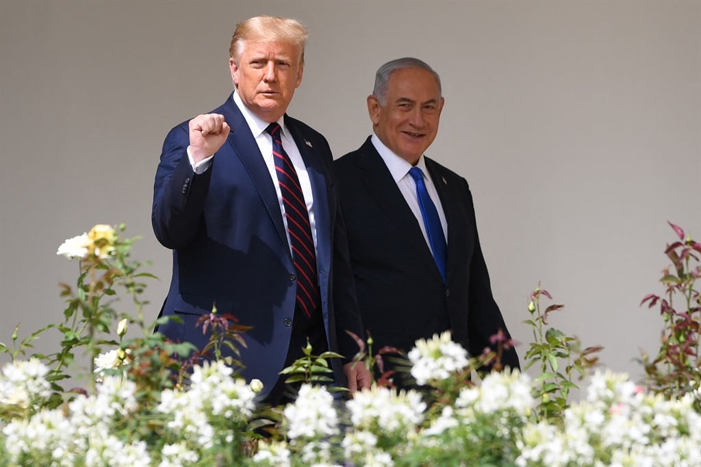 Republican Party nominee Donald Trump and Israeli Prime Minister Benjamin Netanyahu in 2020. (Saul Loeb/AFP)