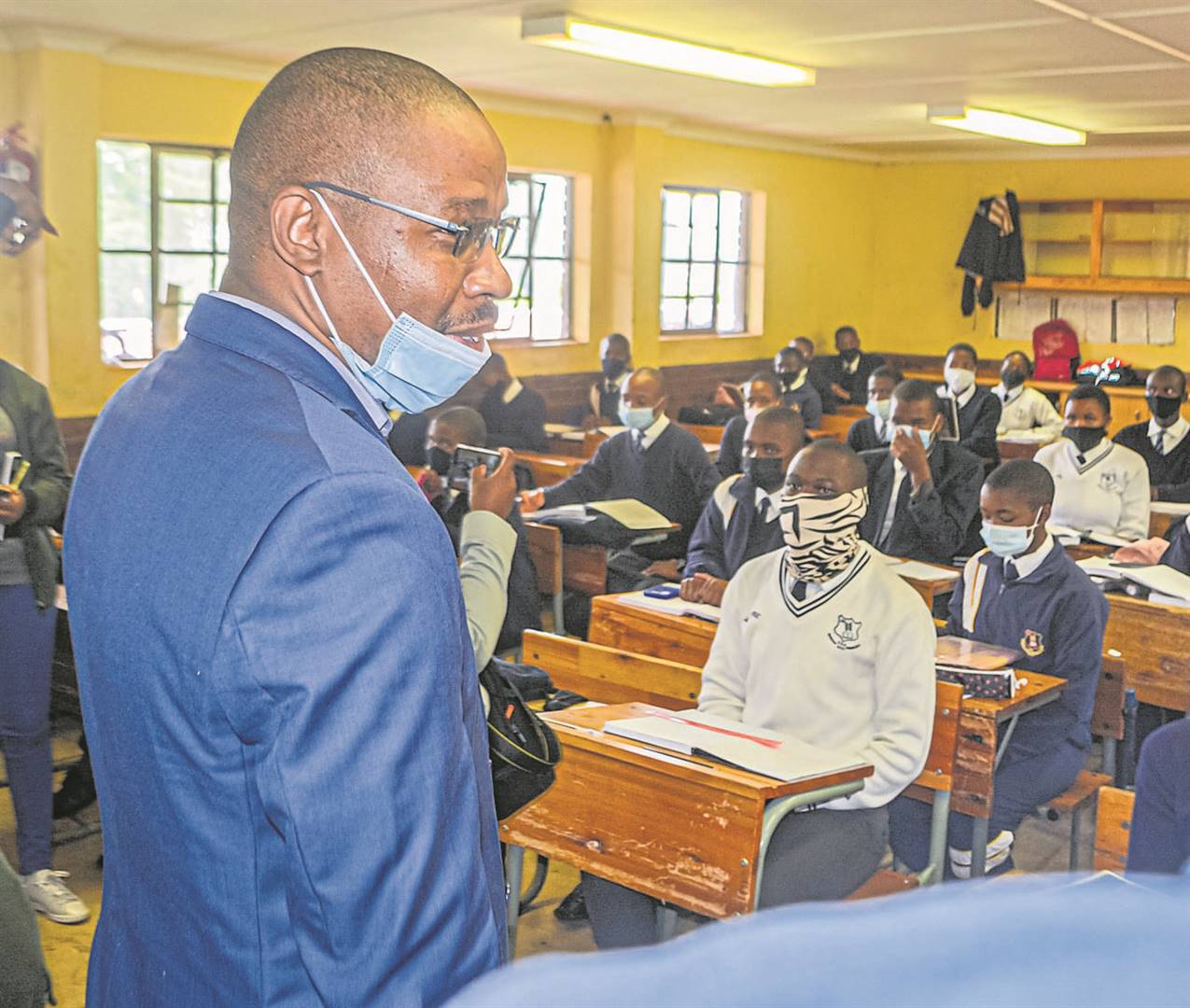 Kwazulu Natal Province MEC for Education Mr. Kwazi Mshengu visited Emzamweni High School, in Pietermaritzburgl to assess the damage that was caused by the stormPHOTO: moeketsi mamane