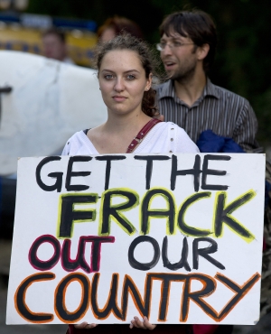 File photo of protest against fracking. (AFP)