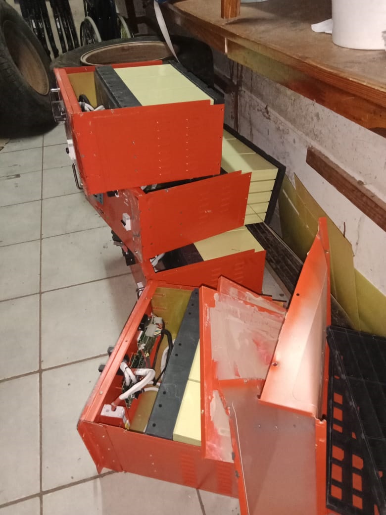 Stacks of cellphone tower batteries seized by cops