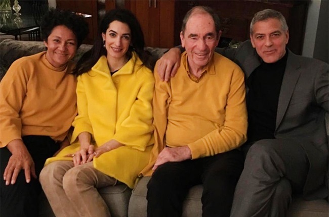 Vanessa September, Amal Clooney, Albie Sachs and George Clooney.