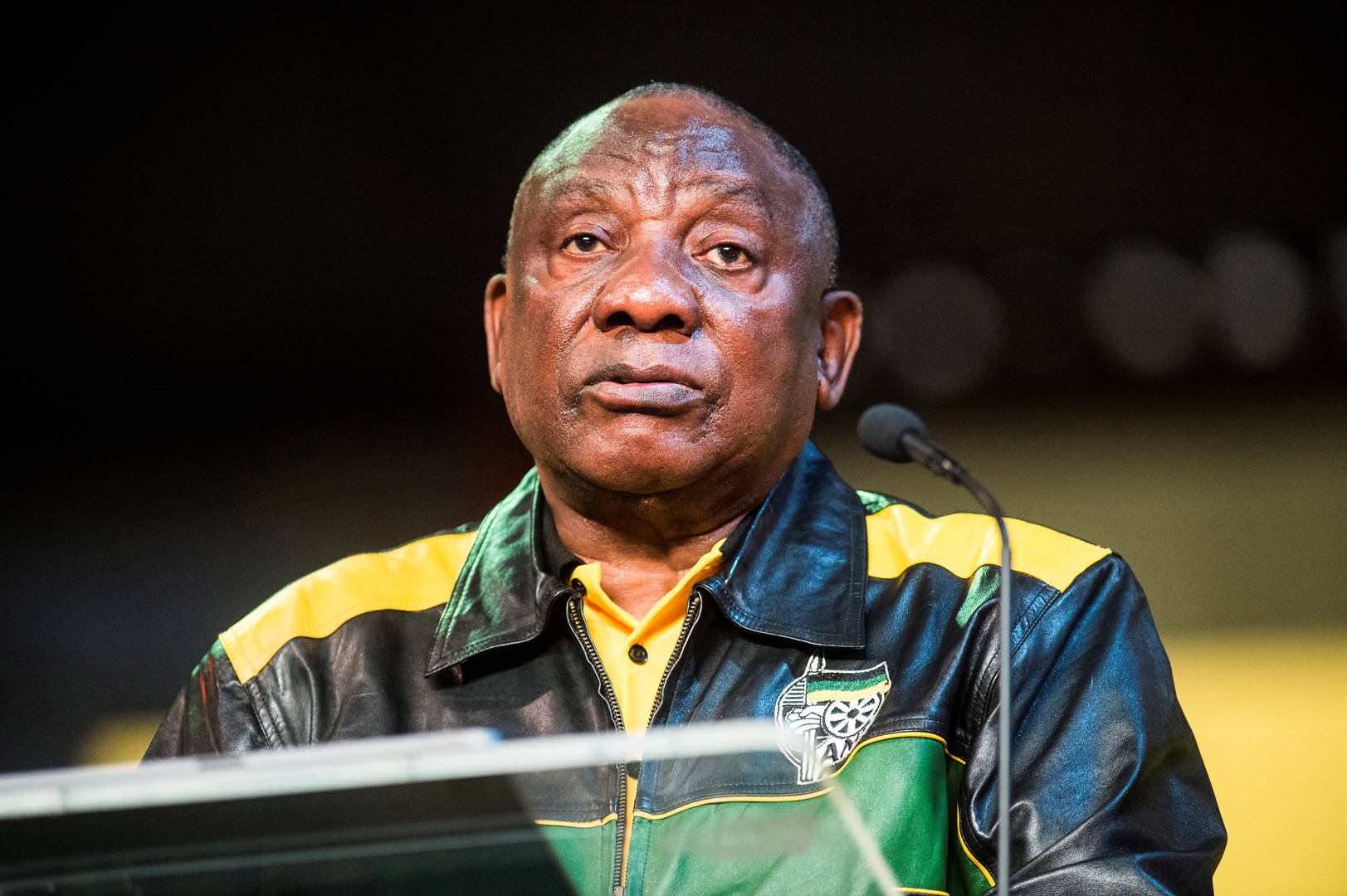 Pres. Cyril Ramaphosa vroeër op die ANC se nasionale beleidskonferensie. Foto: AP