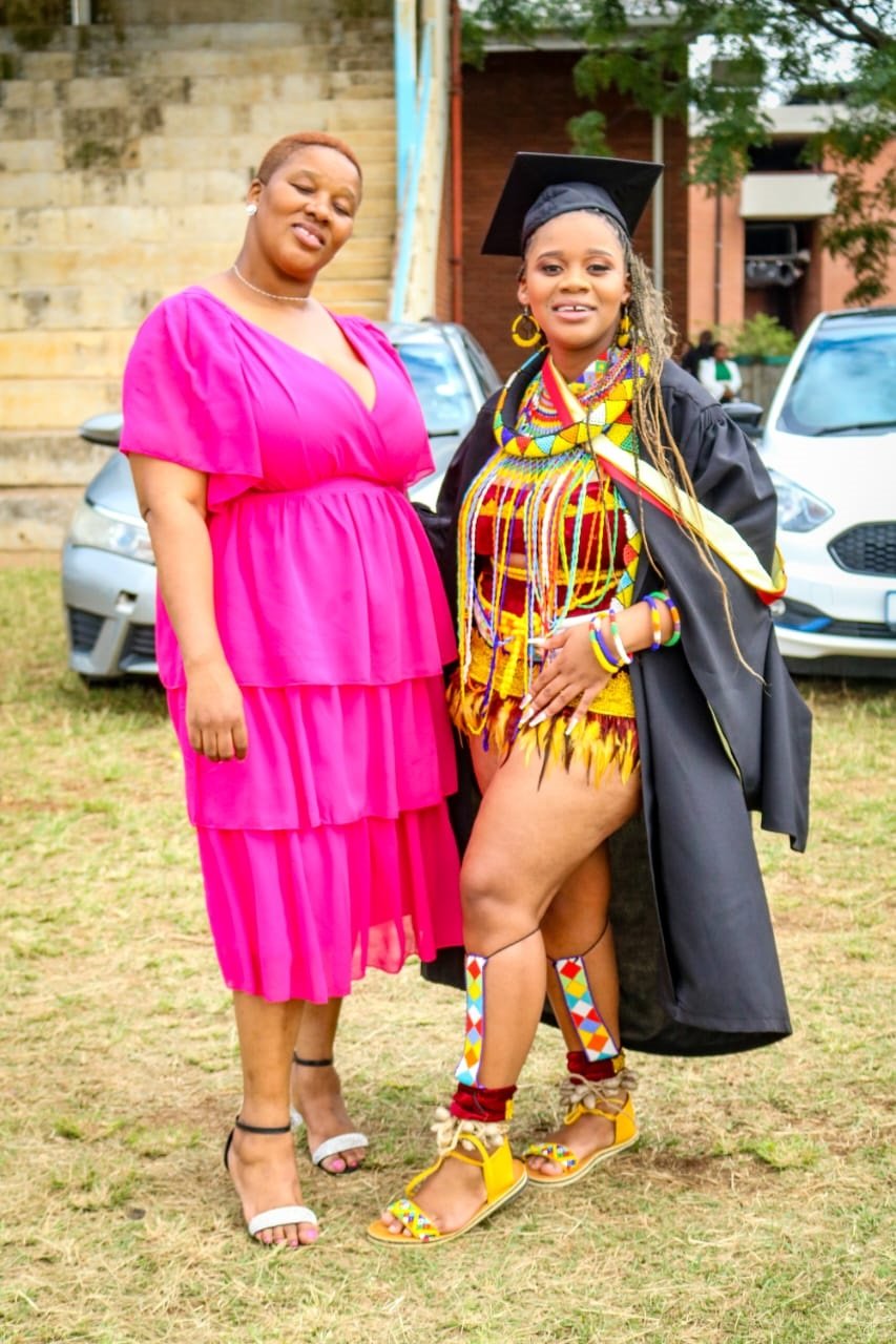Graduate Malwande Cele and her proud mother, Omega Cele. 