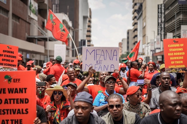 WATCH | EFF stage picket to get govt to allow supporters back in sports stadiums - News24