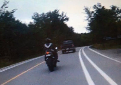 <b>JOYRIDE ENDS WITH CRIMINAL CHARGES:</B> A Canadian man faces several charges after police used a video footage captured by his bike-mounted camera to incriminate him. <i>Image: Facebook</i>