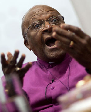 Nobel Prize Peace Laureate Archbishop Desmond Tutu at the partnership launch between the Desmond and Leah Tutu Legacy Foundation and Gender Reconciliation International that will focus on the implementation of gender reconciliation. (Rodger Bosch, AF