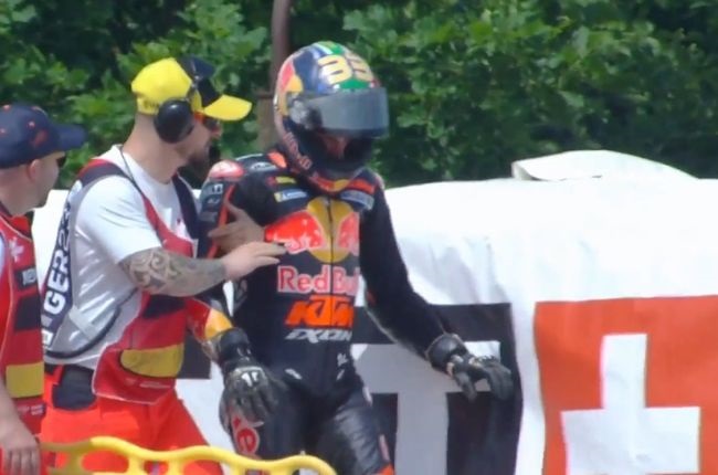 Brad Binder taken to on-site medical facility after crashing out of German MotoGP | Sport