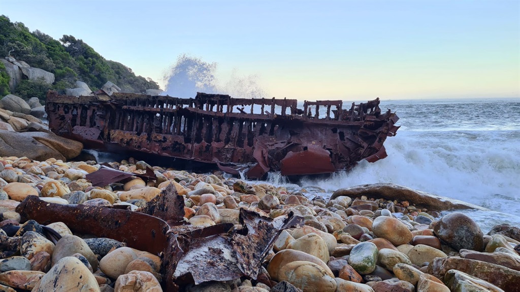 The Antipolis, which sunk in 1977, cast ashore