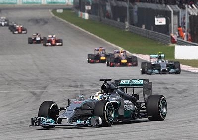 <b>MERCEDES IN CHARGE:</b> Lewis Hamilton dominated  the Malaysian GP to earn his first win of the 2014 F1 season. <i>Image: AP</i>