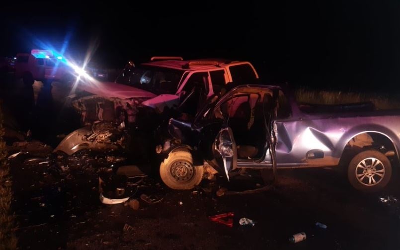Seven people were killed and two others injured when two bakkies collided. (ER24 via Twitter)