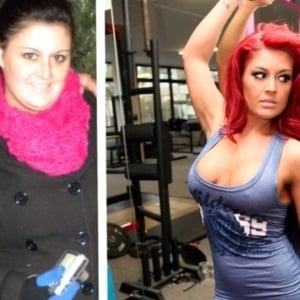 Celeste Vanderwalle - before and after her 42kg weight loss.