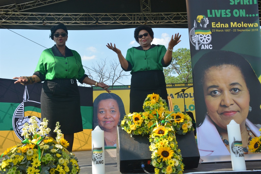 Bathabile Dlamini and Nomvula Mokonyane. Picture: Morapedi Mashashe