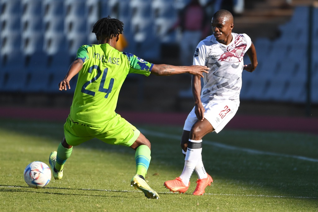 JOHANNESBURG, SOUTH AFRICA - MAY 20: Mthokozisi Shwabule of Swallows during the DStv Premiership match between Swallows FC and Marumo Gallants FC at Dobsonville Stadium on May 20, 2023 in Johannesburg, South Africa. (Photo by Lee Warren/Gallo Images)