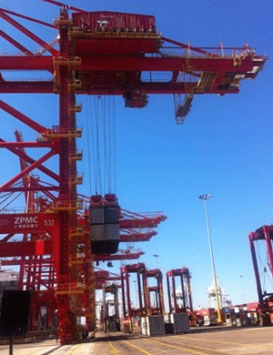 One of Transnet's new cranes. (James-Brent Styan)